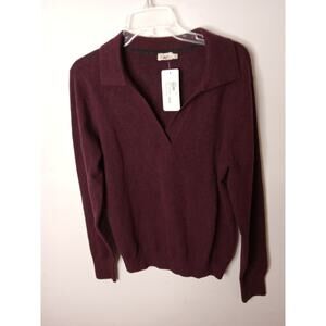Faherty Women's V-Neck Sweater in Deep Burgundy